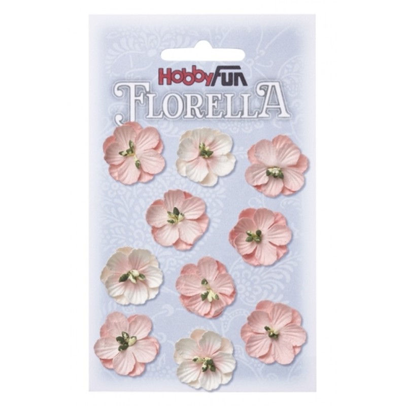FLORELLA - Bloemen zwart-rose, 2,5 cm