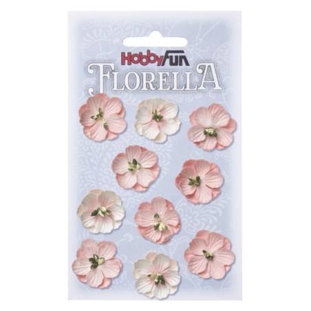 FLORELLA - Bloemen zwart-rose, 2,5 cm