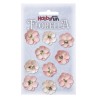 FLORELLA - Bloemen zwart-rose, 2,5 cm