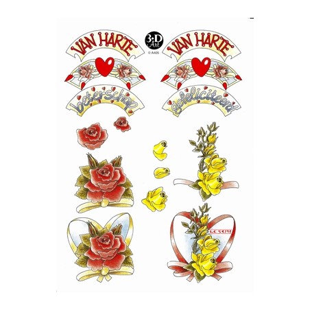 A4 3D knipvel van Harte Gefeliciteerd