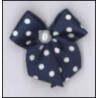Strikje met parel polkadot donkerblauw