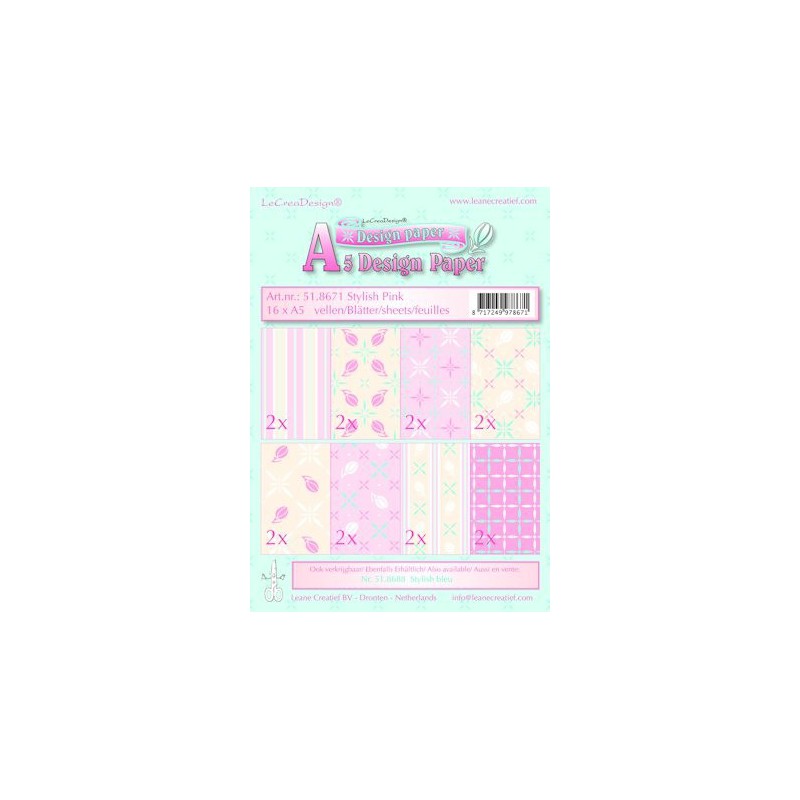 Design papier ass A5 stylish pink