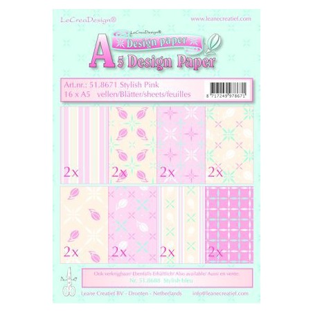 Design papier ass A5 stylish pink