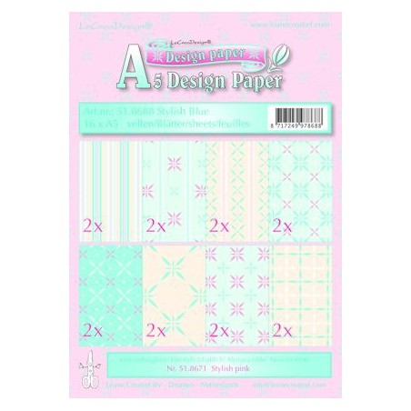 Design papier ass A5 stylish blue