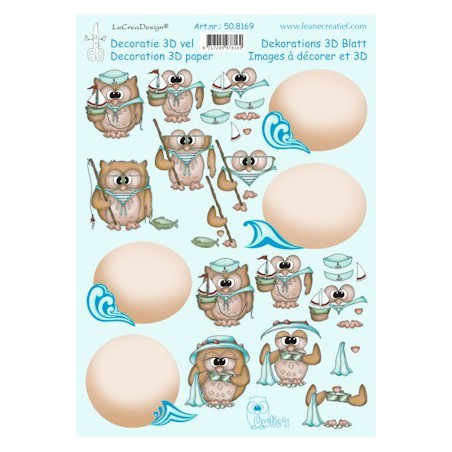 3D Knipvel - Leane Creatief - Summer Owlie