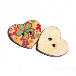 Flora Mixed Wooden Heart knopen